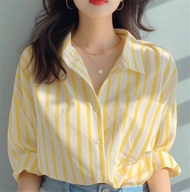 Blouse rayée "jaune et blanche"