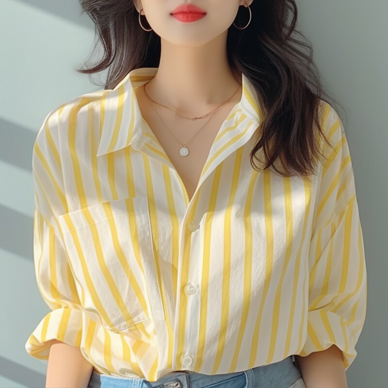 Blouse rayée "jaune et blanche"