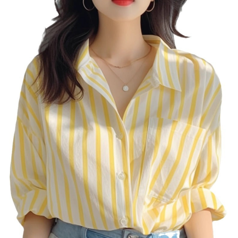 Blouse rayée "jaune et blanche"